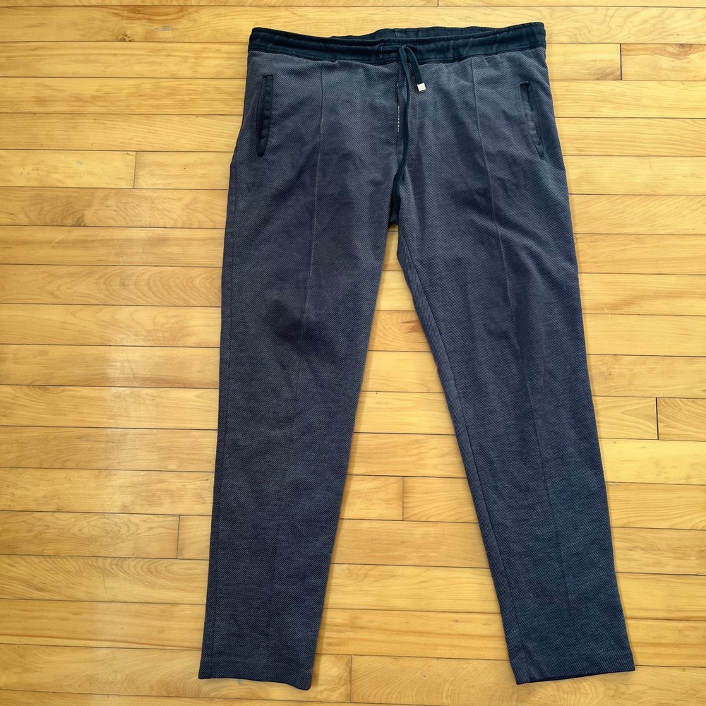 Dolce & Gabbana Mens Textured Navy Joggers Tapered Pants IT 48 Made in Italy